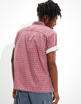 AE Printed Short-Sleeve Button-Up Shirt