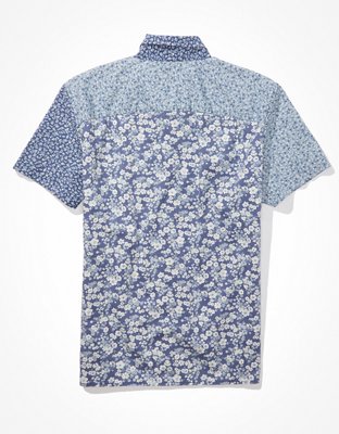 Мужские рубашки American Eagle AE Floral Short-Sleeve Button-Up Shirt — фото 4