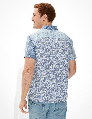 Мужские рубашки American Eagle AE Floral Short-Sleeve Button-Up Shirt — фото 3