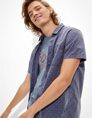 AE Printed Short-Sleeve Button-Up Shirt