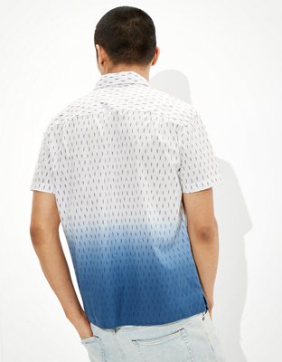 Мужские рубашки American Eagle AE Dip-Dye Short-Sleeve Button-Up Shirt — фото 3
