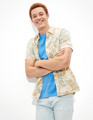 AE Hawaiian Short-Sleeve Button-Up Shirt