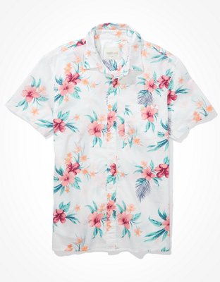 AE Hawaiian Short-Sleeve Button-Up Shirt