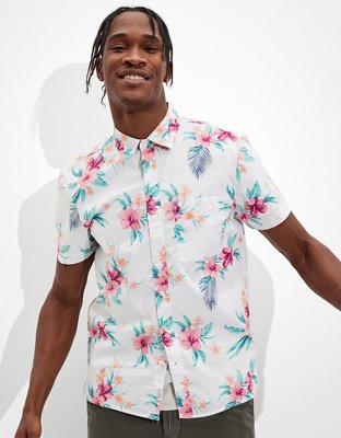 AE Hawaiian Short-Sleeve Button-Up Shirt