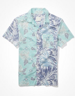 AE Camisa manga corta abotonada con estampado hawaiano