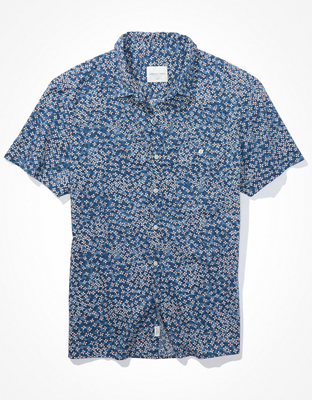AE Printed Short-Sleeve Button-Up Shirt