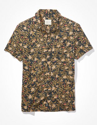 AE Floral Short-Sleeve Button-Up Shirt