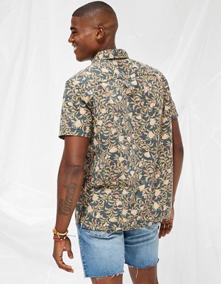 AE Floral Short-Sleeve Button-Up Shirt