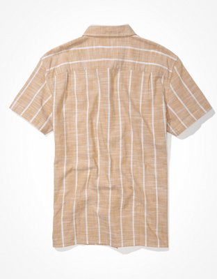 AE Striped Short-Sleeve Button-Up Shirt