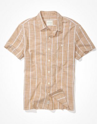 AE Camisa con botones manga corta rayada