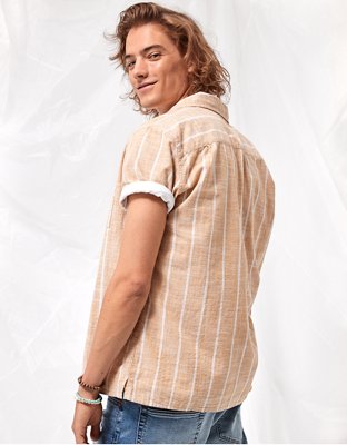 AE Camisa manga corta de rayas con botones