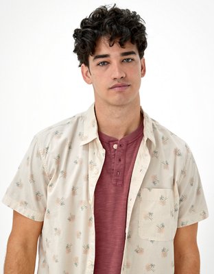 AE Palm Tree Button-Up Resort Shirt