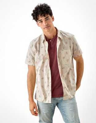 AE Palm Tree Button-Up Resort Shirt