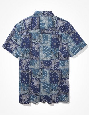AE Patchwork Button-Up Resort Shirt