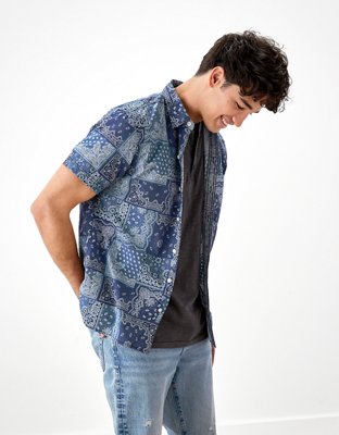 AE Patchwork Button-Up Resort Shirt