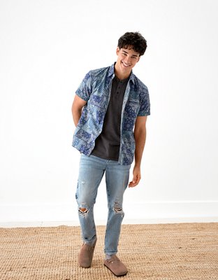 AE Patchwork Button-Up Resort Shirt