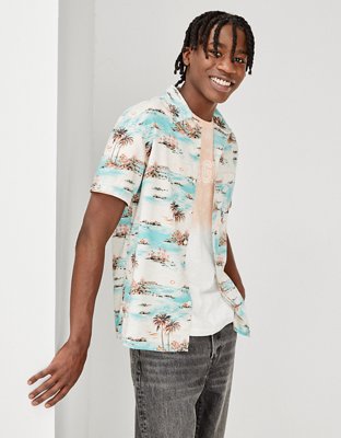 AE Tropical Button-Up Resort Shirt | American Eagle