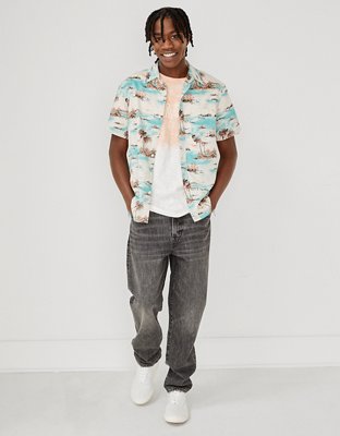 AE Tropical Button-Up Resort Shirt | American Eagle