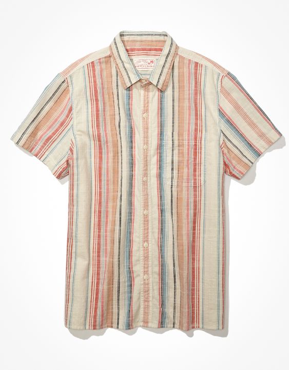 AE Striped Button-Up Resort Shirt