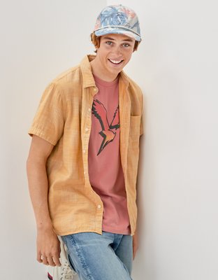 AE Mixed Pattern Button-Up Resort Shirt