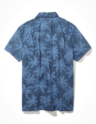 AE Camisa tropical estilo resort con botones