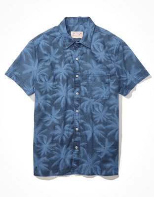 AE Camisa tropical estilo resort con botones