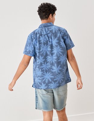 AE Camisa tropical estilo resort con botones