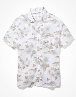 AE Camisa tropical estilo resort con botones