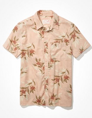 AE Camisa tropical estilo resort con botones