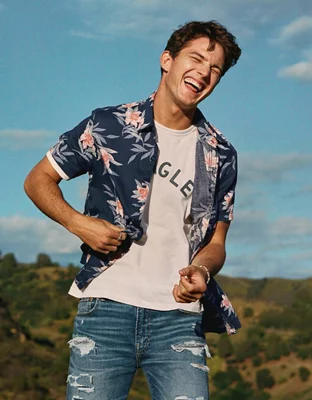 AE Tropical Button-Up Resort Shirt
