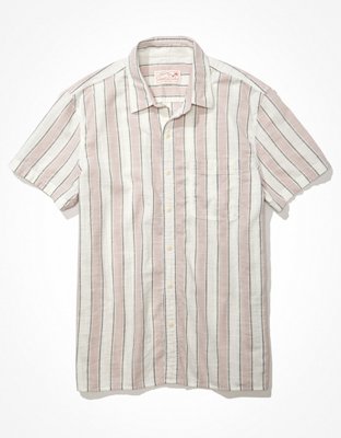 AE Camisa rayada estilo resort con botones