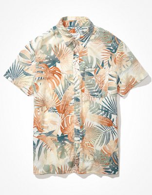AE Camisa tropical estilo resort con botones