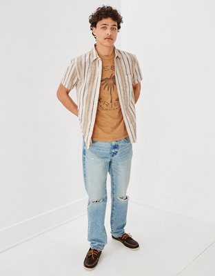 AE Striped Button-Up Resort Shirt