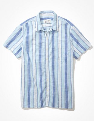 AE Camisa rayada estilo resort con botones