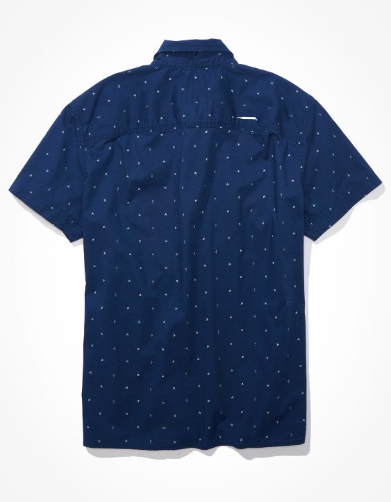 AE Short-Sleeve Printed Button-Up Shirt