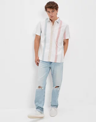 AE Striped Button-Up Resort Shirt