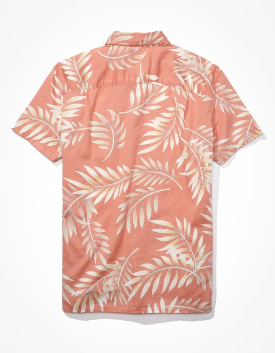 AE Camisa tropical estilo resort con botones