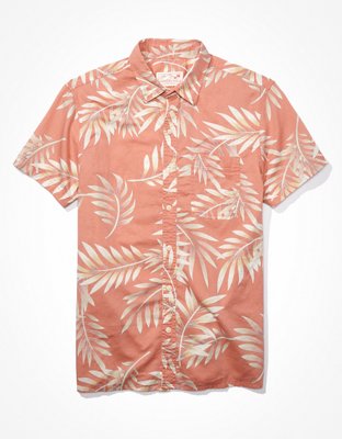 AE Camisa tropical estilo resort con botones