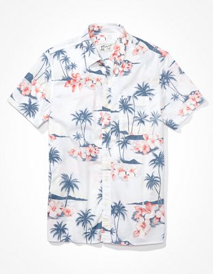 AE Camisa tropical estilo resort con botones