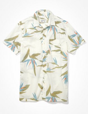 AE Camisa tropical estilo resort con botones