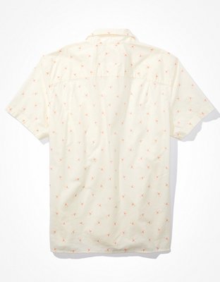 Мужские рубашки American Eagle AE Flamingo Print Button-Up Resort Shirt — фото 5