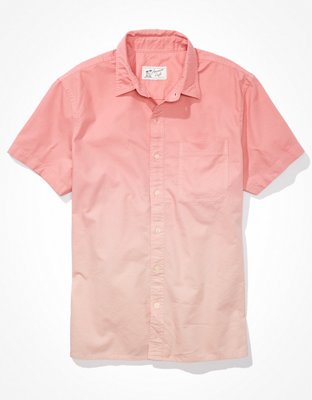 Мужские рубашки American Eagle AE Dip Dye Button-Up Resort Shirt — фото 4