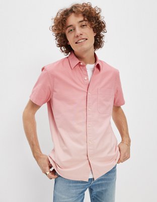 Мужские рубашки American Eagle AE Dip Dye Button-Up Resort Shirt — фото 2