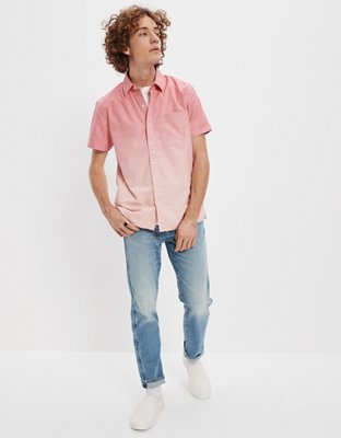 Мужские рубашки American Eagle AE Dip Dye Button-Up Resort Shirt — фото 6