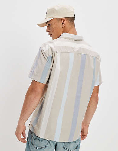 AE Striped Button-Up Resort Shirt