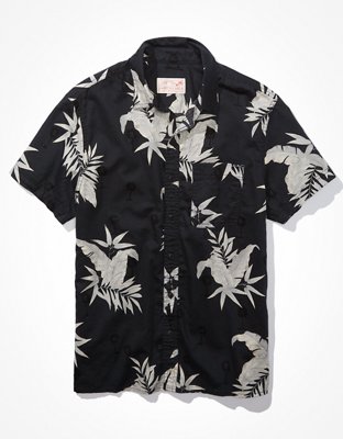 AE Camisa tropical estilo resort con botones