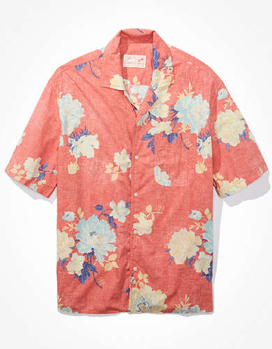 AE x Outer Banks Floral Button-Up Resort Shirt