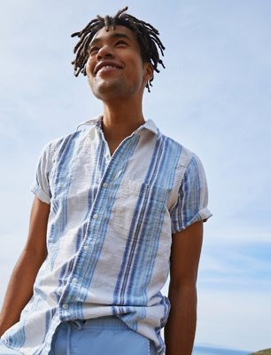 AE Striped Button-Up Resort Shirt