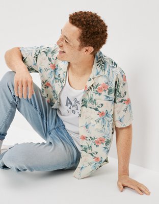 AE トロピカル プールサイド ボタンアップシャツ