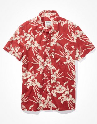 AE Camisa Tropical Estilo Resort con Botones